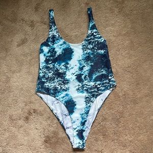 Marble Reversible One Piece Bikini